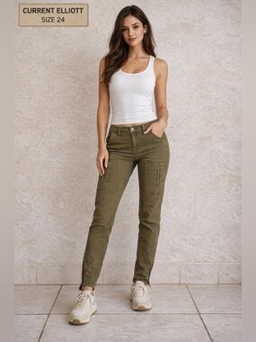 CURRENT ELLIOT FLAT POCKET CARGO SIZE 24 NWT $268